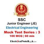 SSC JE Electrical / Mock Test Series : 3